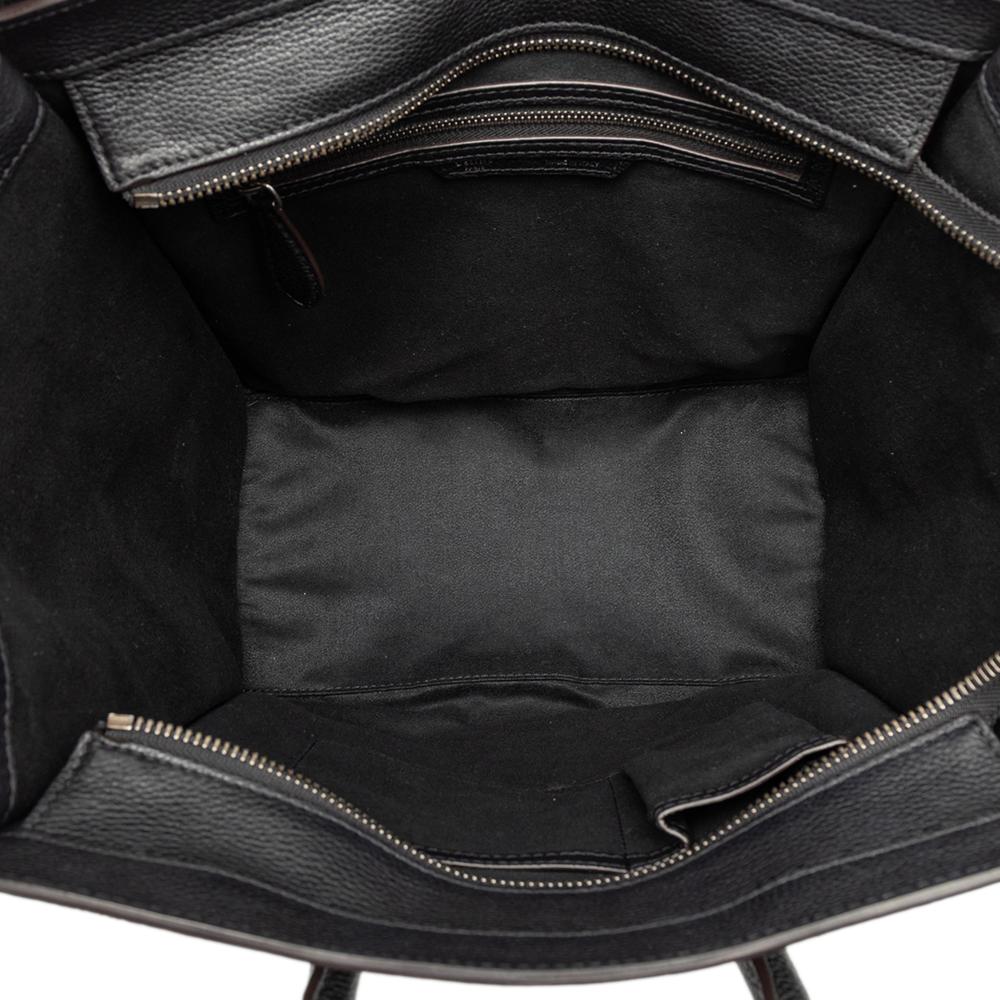 Celine B Celine Black Calf Leather Mini skin Luggage Tote Italy