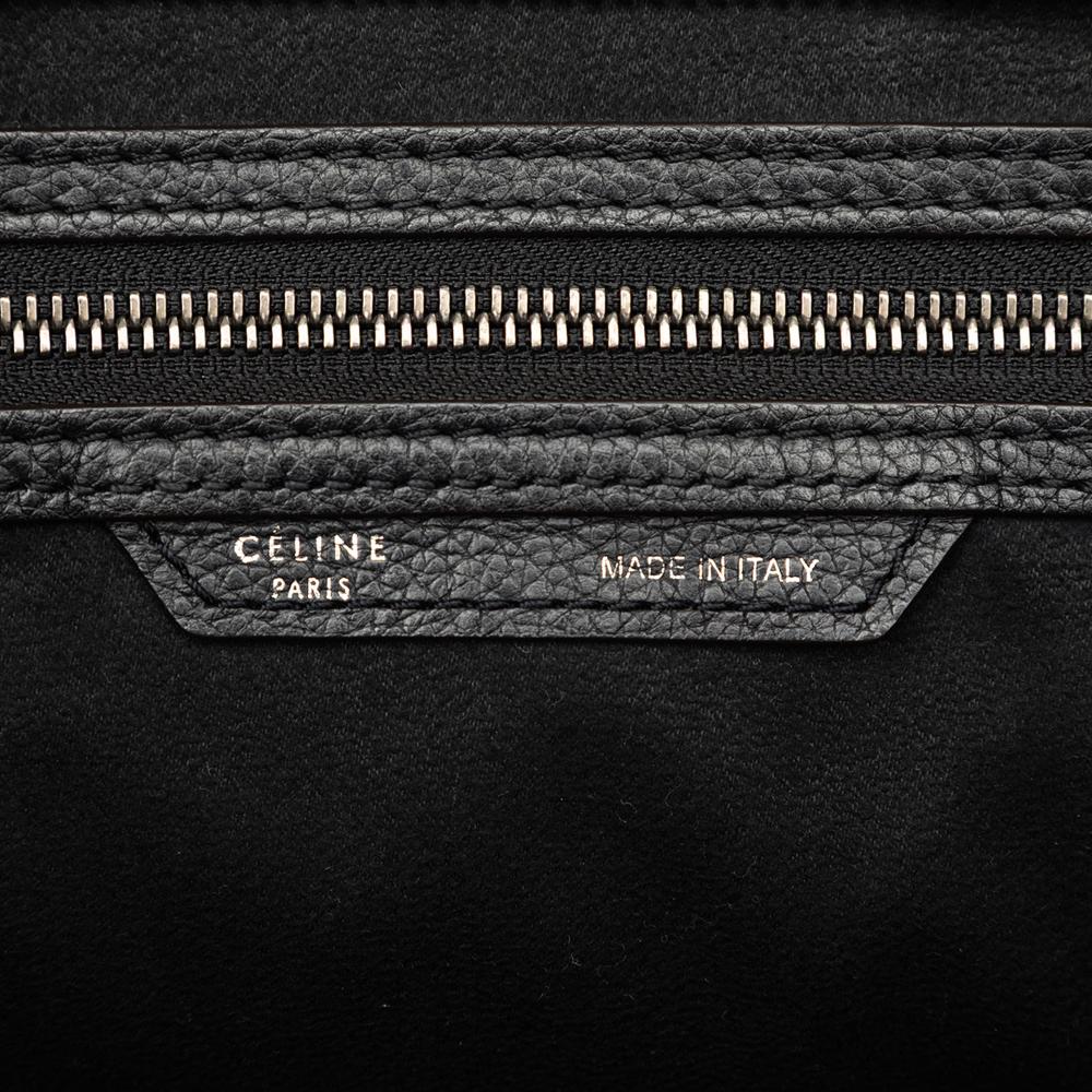 Celine B Celine Black Calf Leather Mini skin Luggage Tote Italy