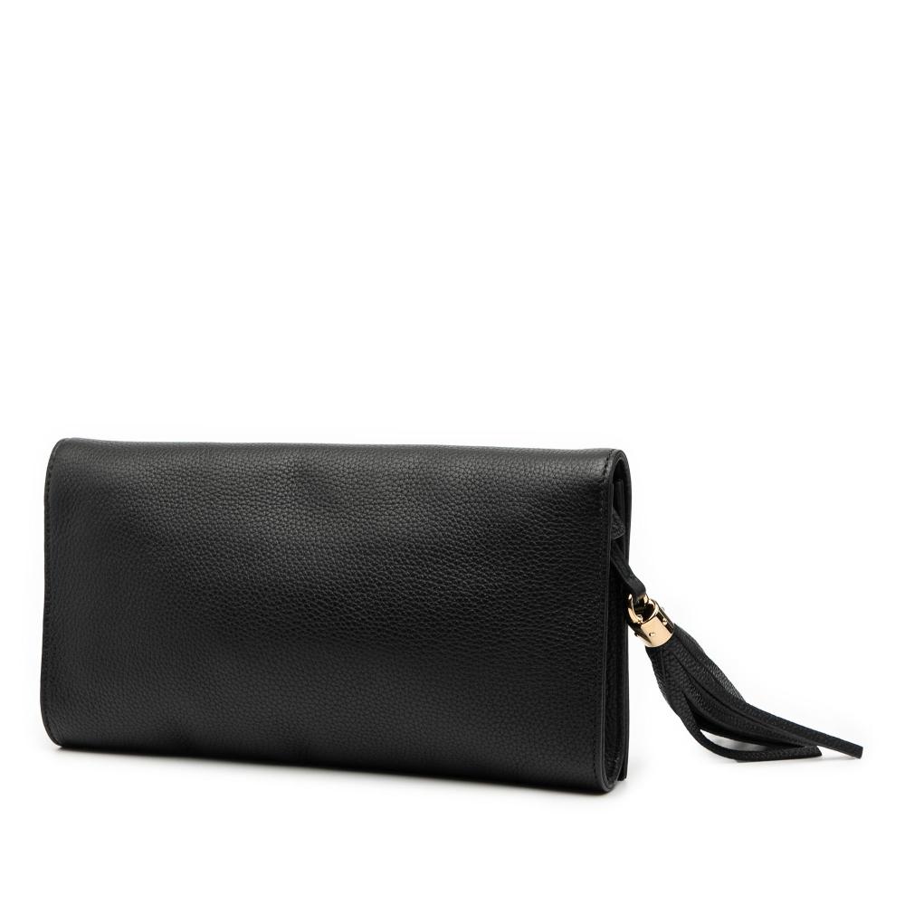Gucci AB Gucci Black Calf Leather Soho Disco Clutch Italy