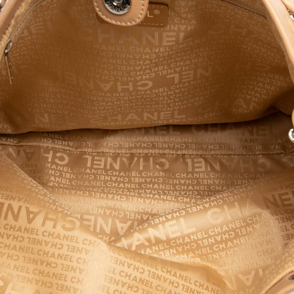 Chanel AB Chanel Brown Beige Caviar Leather Leather Woven Caviar CC Charm Tote Italy