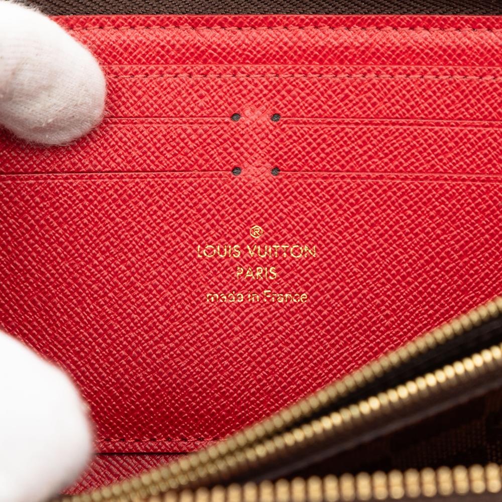 Louis Vuitton B Louis Vuitton Brown Damier Canvas Fabric Damier Ebene Clemence Zippy Wallet France