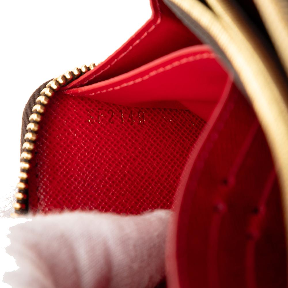 Louis Vuitton B Louis Vuitton Brown Damier Canvas Fabric Damier Ebene Clemence Zippy Wallet France