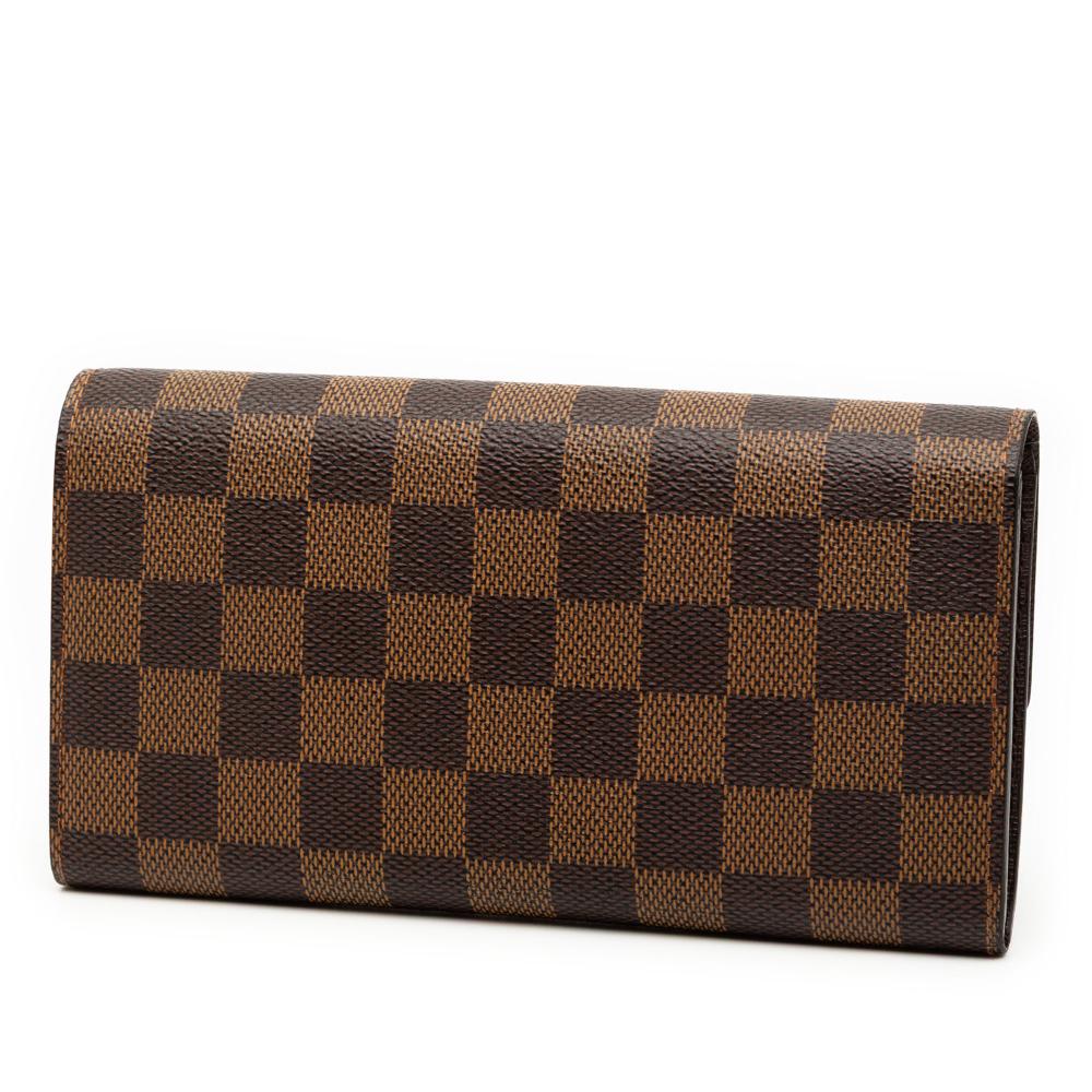 Louis Vuitton AB Louis Vuitton Brown Damier Canvas Fabric Damier Ebene Sarah Long Wallet Spain