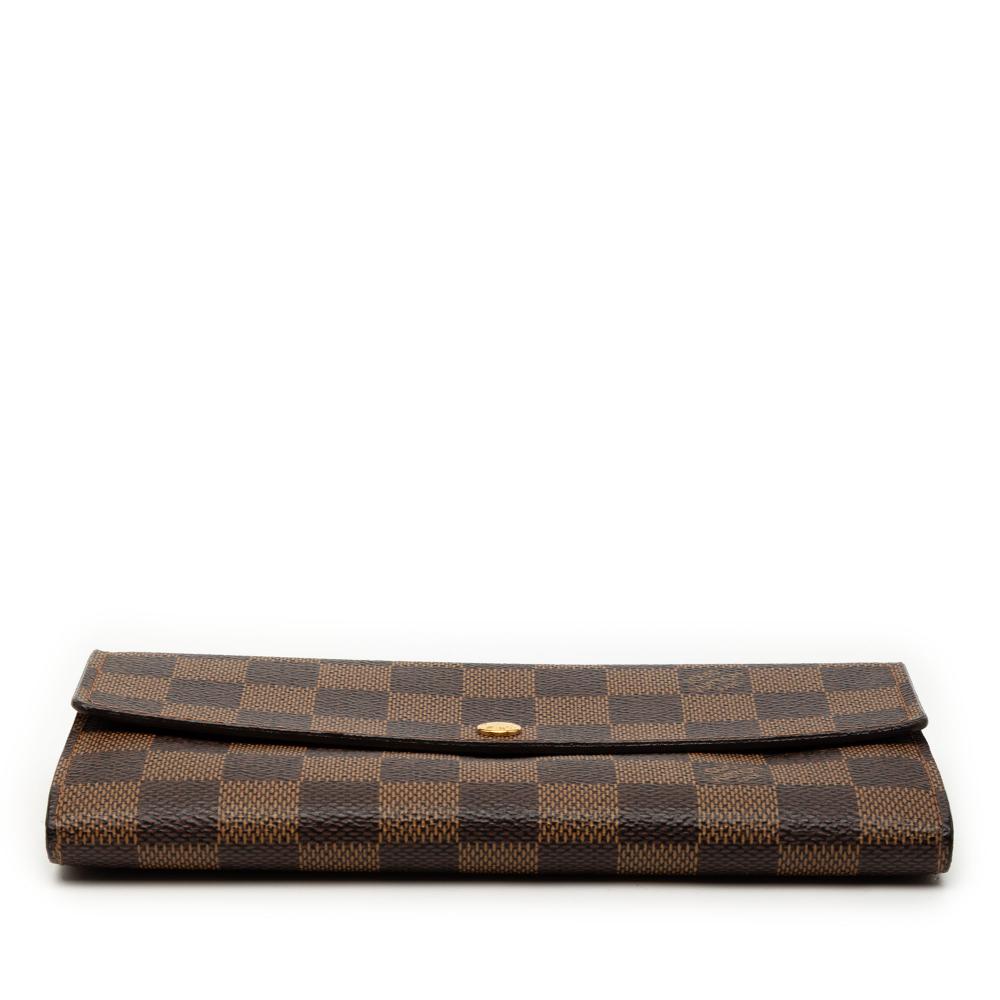 Louis Vuitton AB Louis Vuitton Brown Damier Canvas Fabric Damier Ebene Sarah Long Wallet Spain
