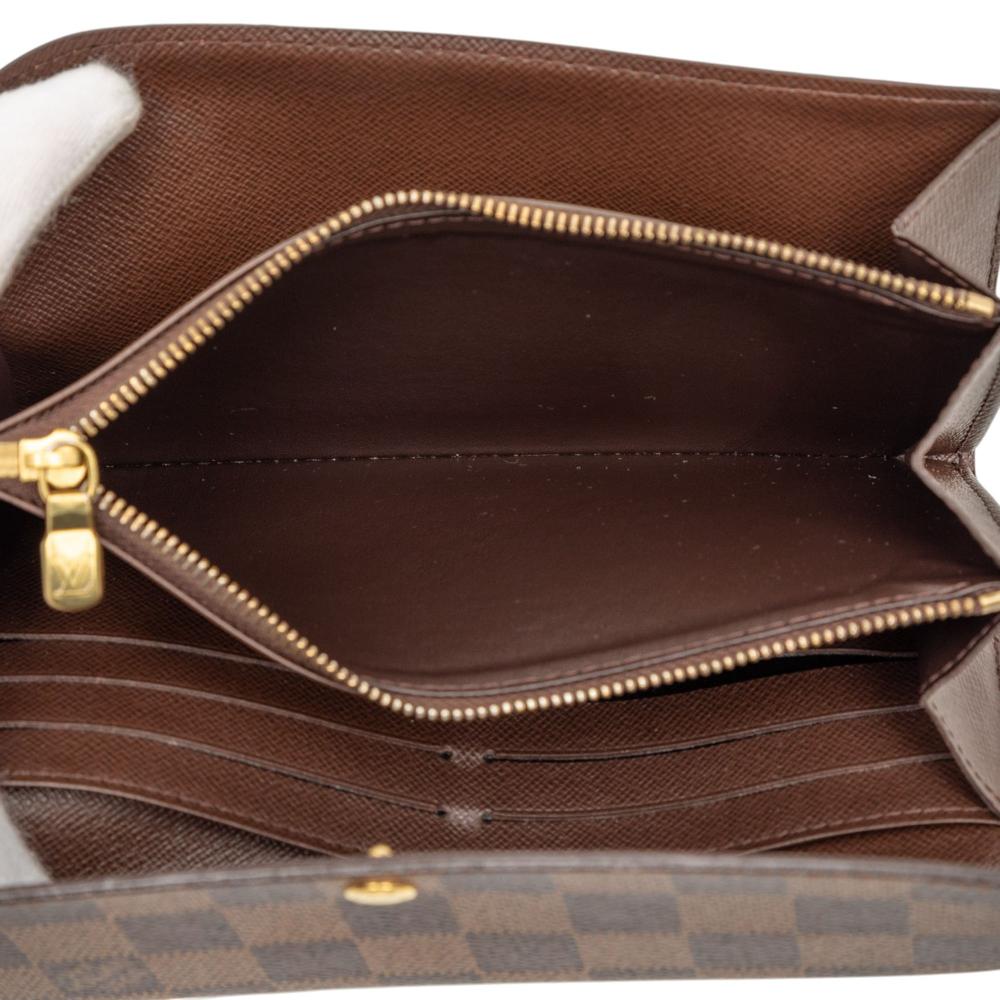 Louis Vuitton AB Louis Vuitton Brown Damier Canvas Fabric Damier Ebene Sarah Long Wallet Spain