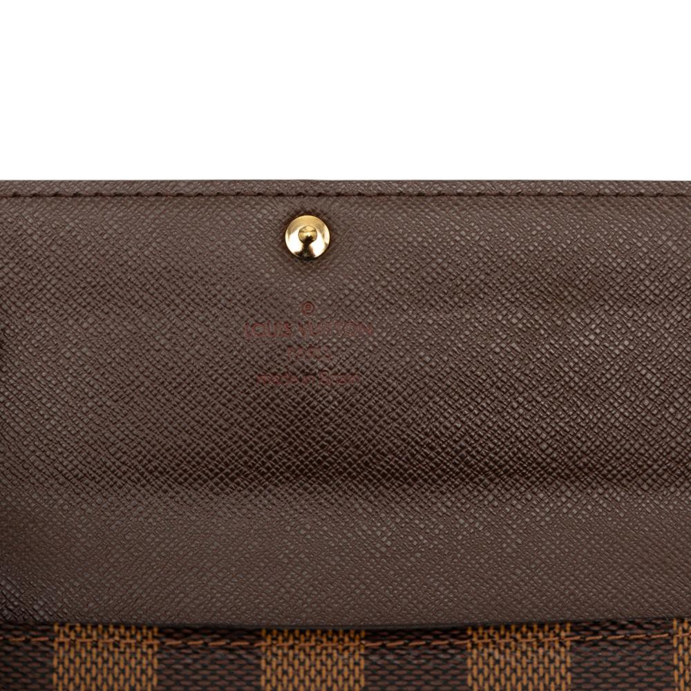 Louis Vuitton AB Louis Vuitton Brown Damier Canvas Fabric Damier Ebene Sarah Long Wallet Spain