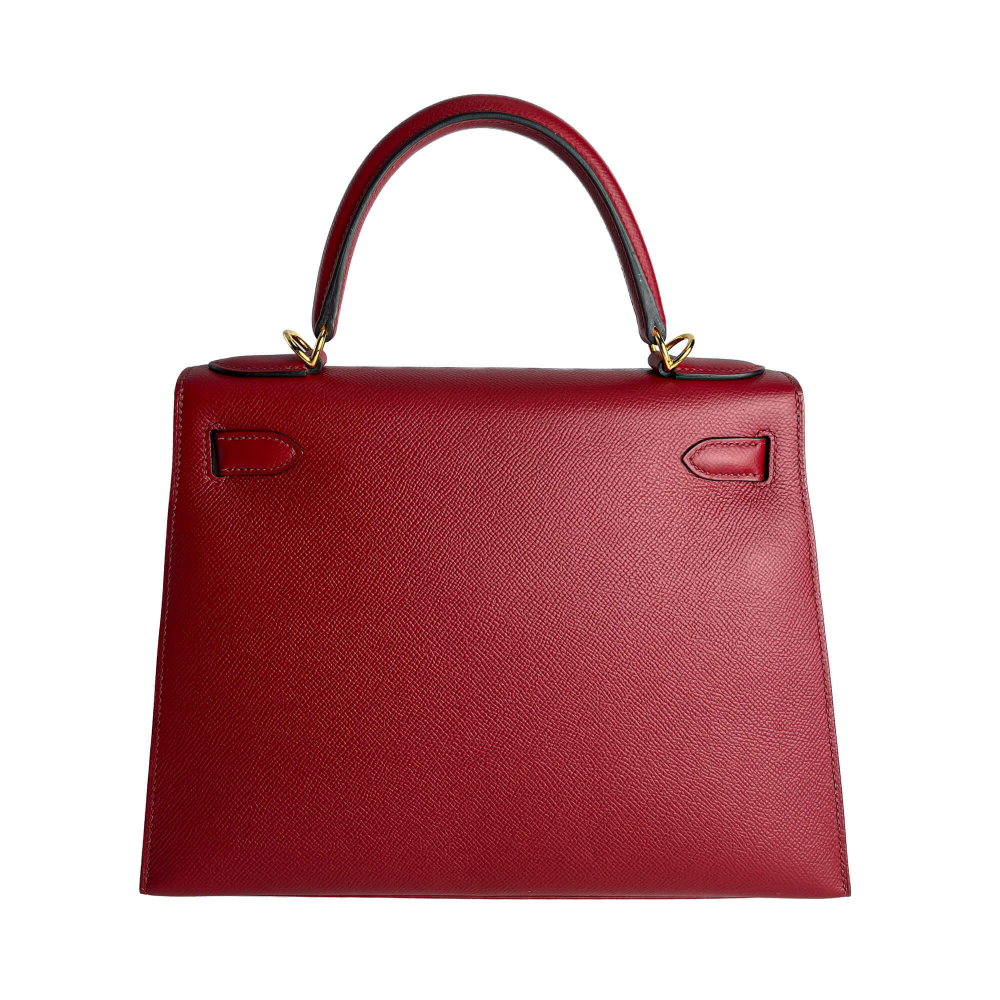 Hermès Kelly 28 Epsom Leather Sellier Top-handle Handbag Rouge Grenat