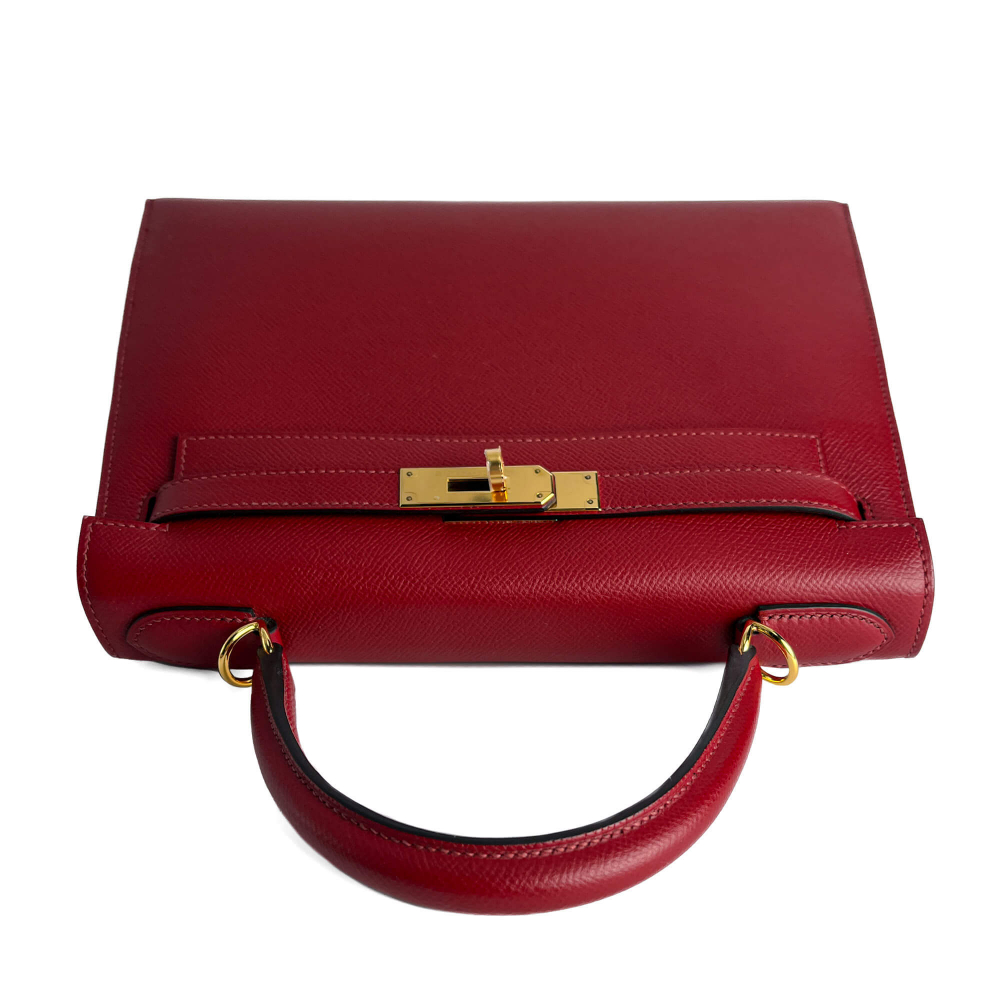 Hermès Kelly 28 Epsom Leather Sellier Top-handle Handbag Rouge Grenat