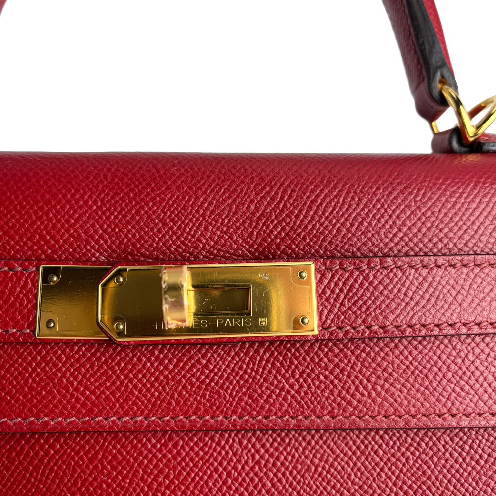 Hermès Kelly 28 Epsom Leather Sellier Top-handle Handbag Rouge Grenat