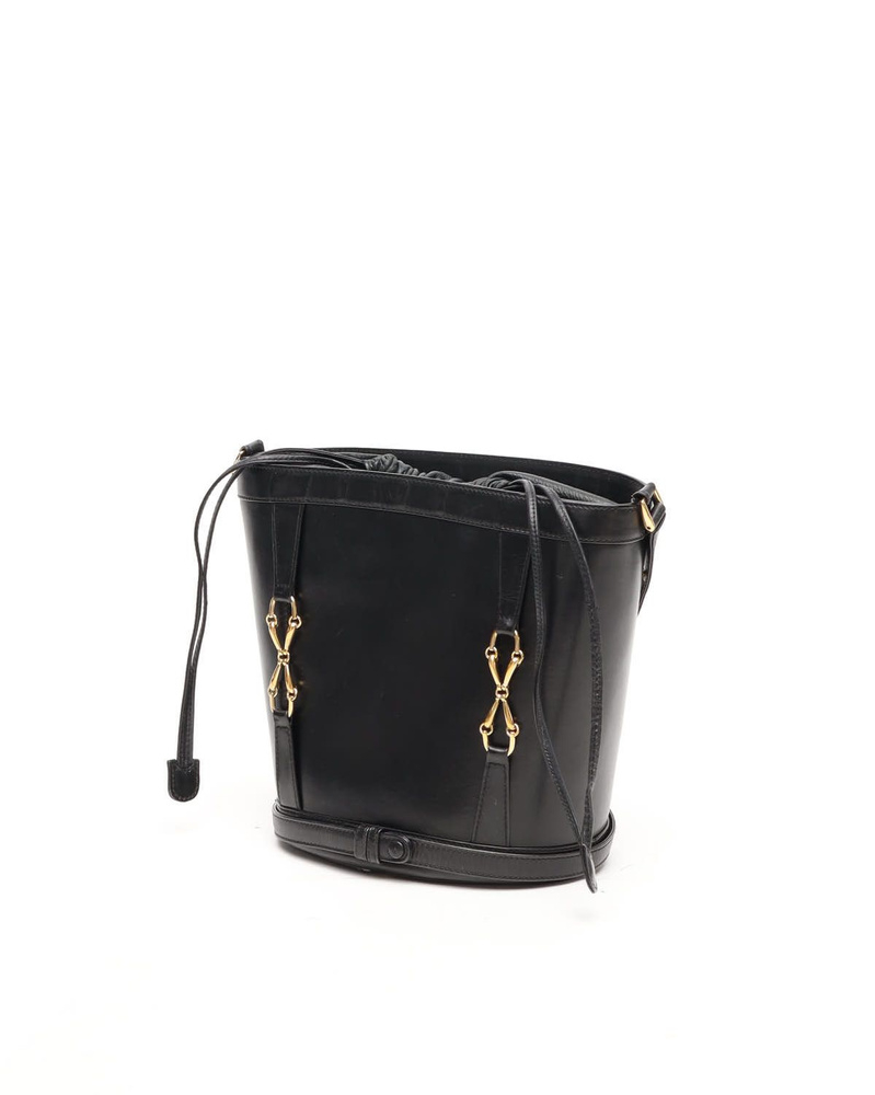 Gucci Vintage Leather Drawstring Bucket Bag