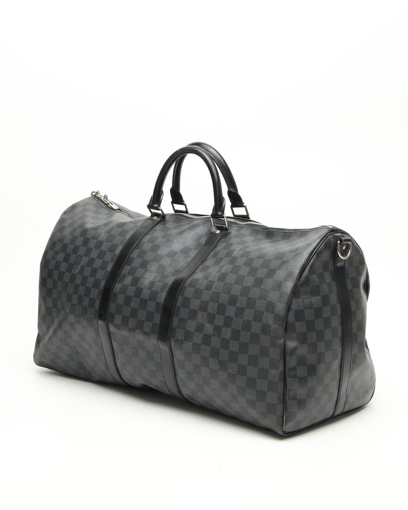 Louis Vuitton Damier Graphite Keepall Bandouliére 55 Weekend Bag