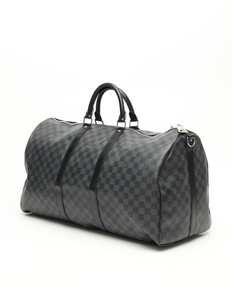 Louis Vuitton Damier Graphite Keepall Bandouliére 55 Weekend Bag