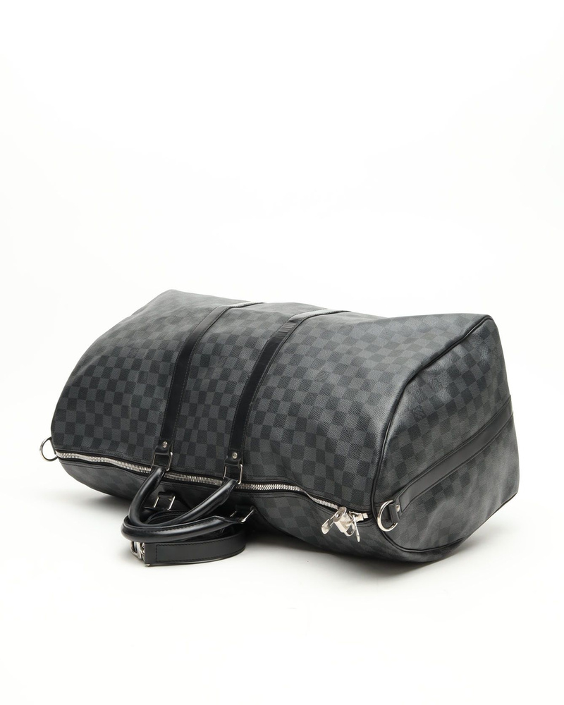 Louis Vuitton Damier Graphite Keepall Bandouliére 55 Weekend Bag
