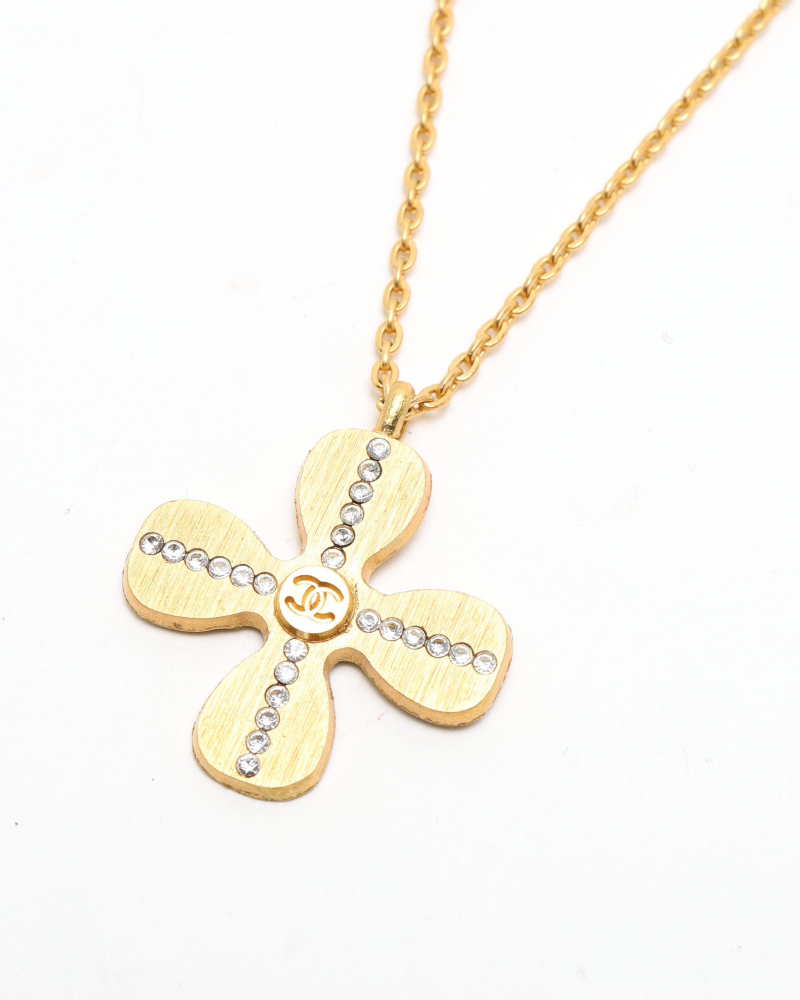 Chanel Clover Coco Mark Necklace
