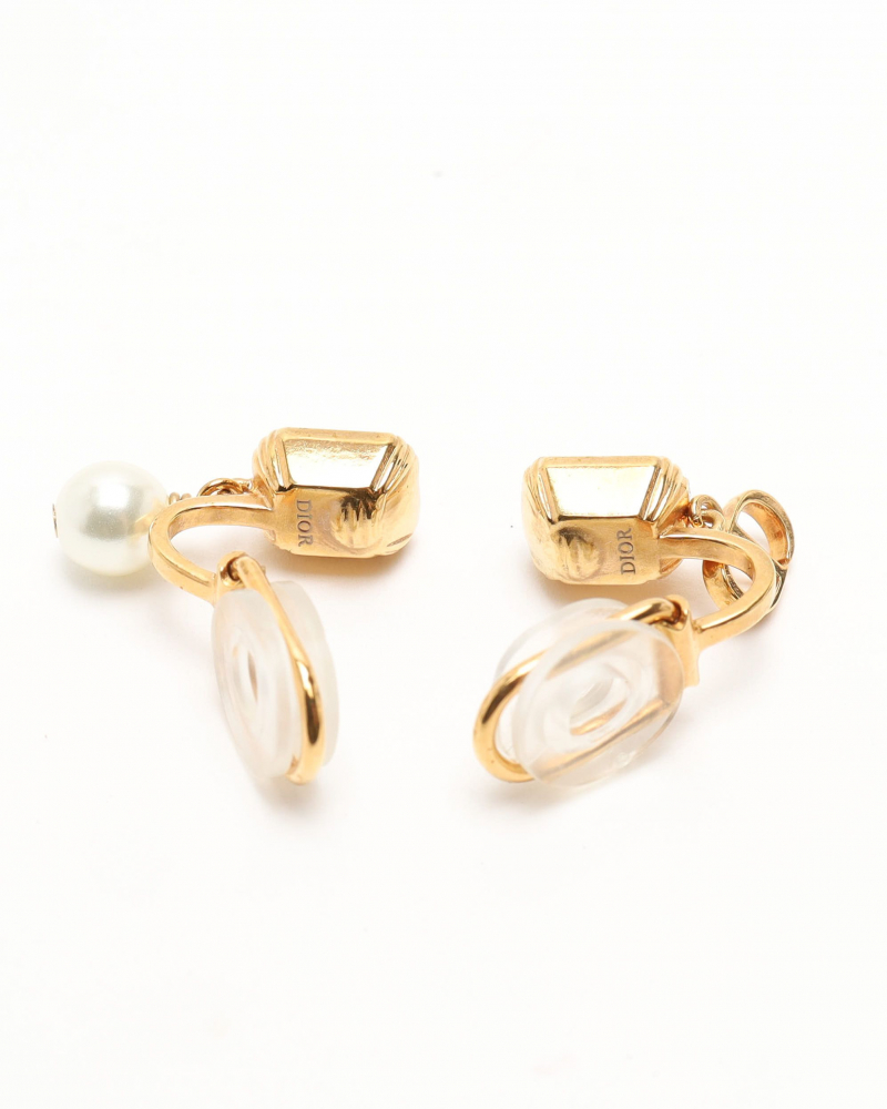 Christian Dior Rhinestone and Pearl Clip-on Earrings