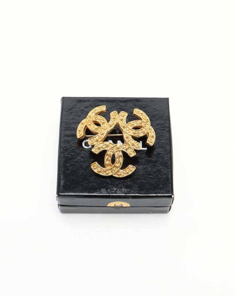 Chanel Vintage Triple Coco Mark Brooch