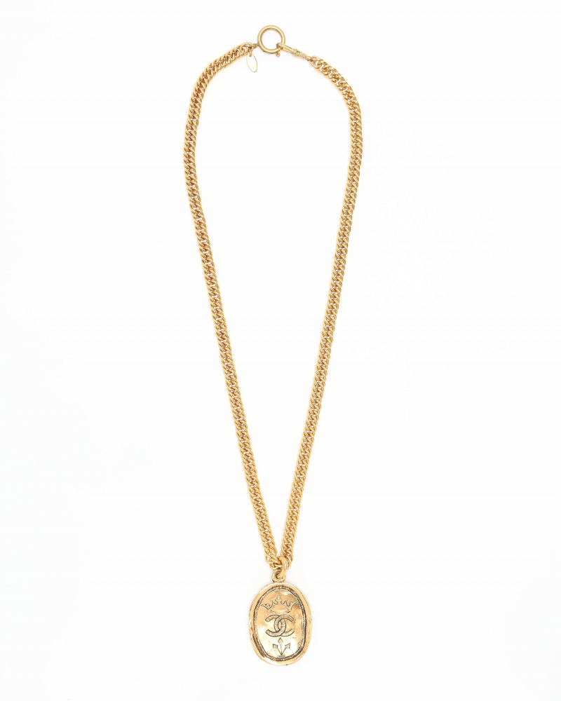 Chanel Vintage Coco Mark Crown Necklace