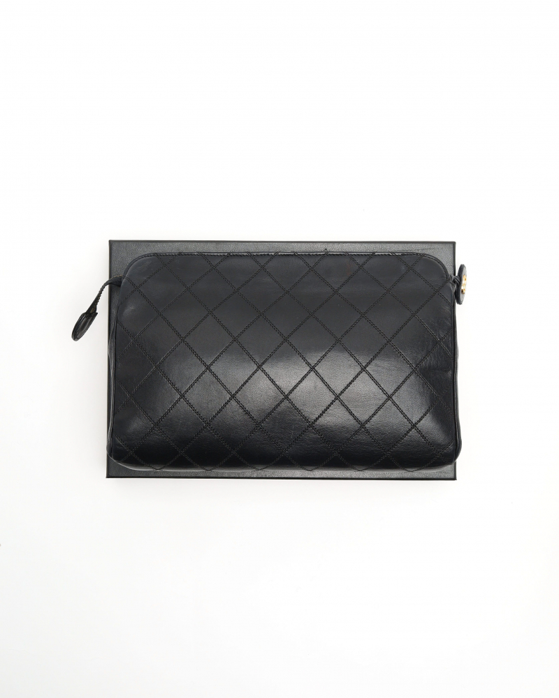 Chanel Leather Quilted Pouch