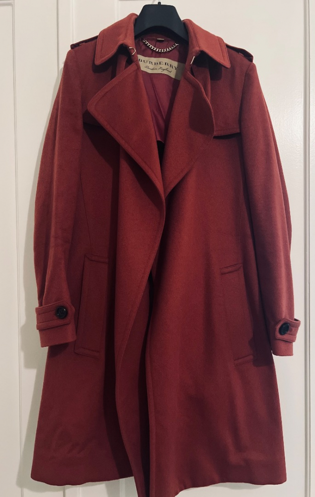 Burberry red cashmere coat