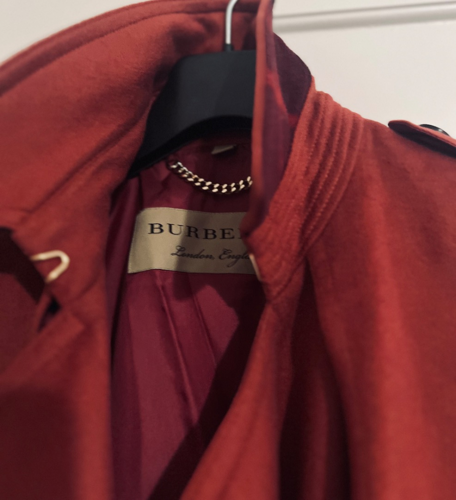 Burberry red cashmere coat