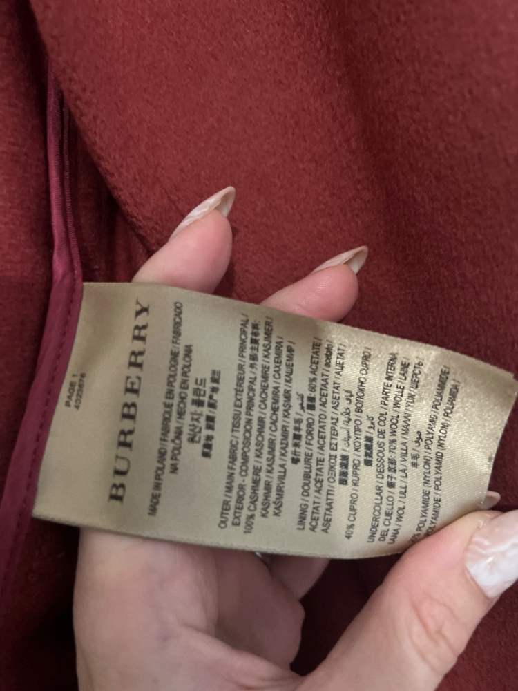 Burberry red cashmere coat