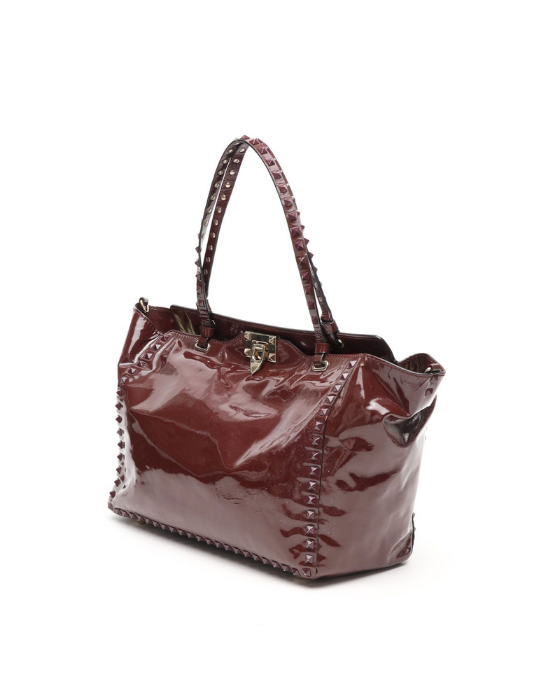 Valentino Patent Rockstud Trapeze Tote Bag