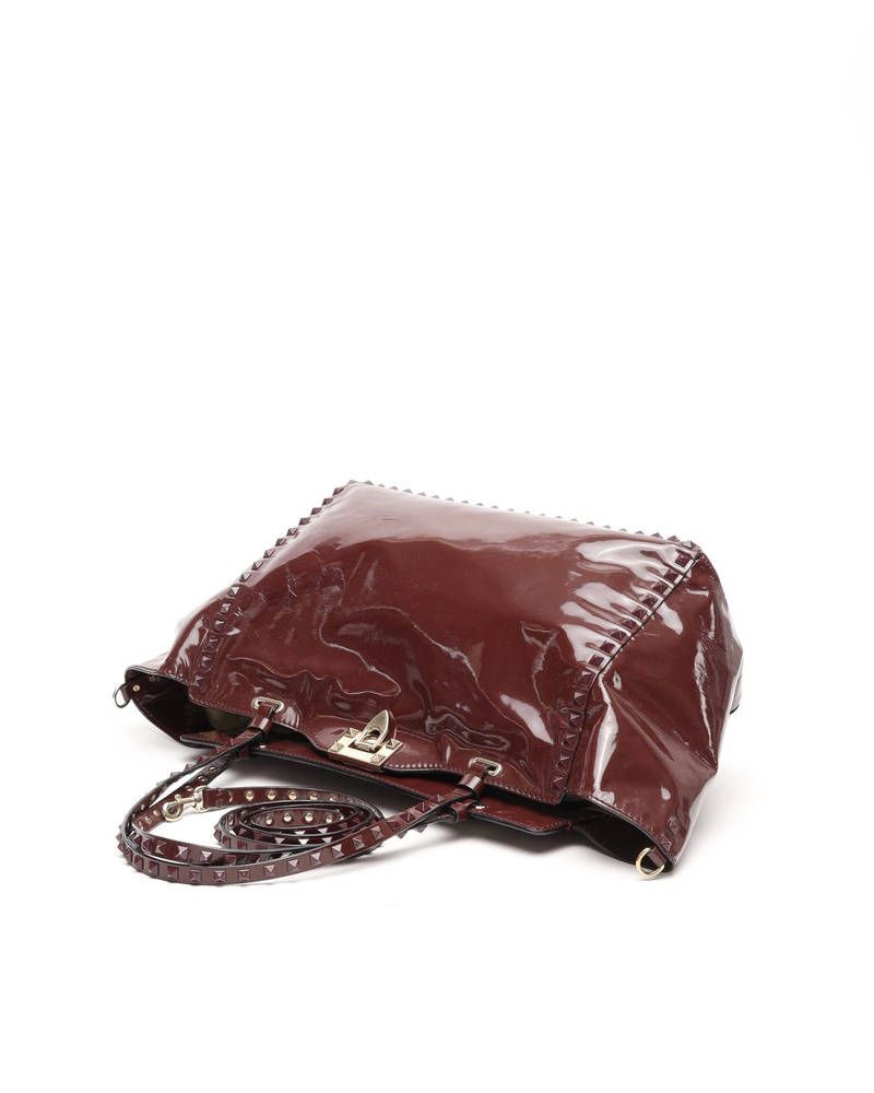 Valentino Patent Rockstud Trapeze Tote Bag