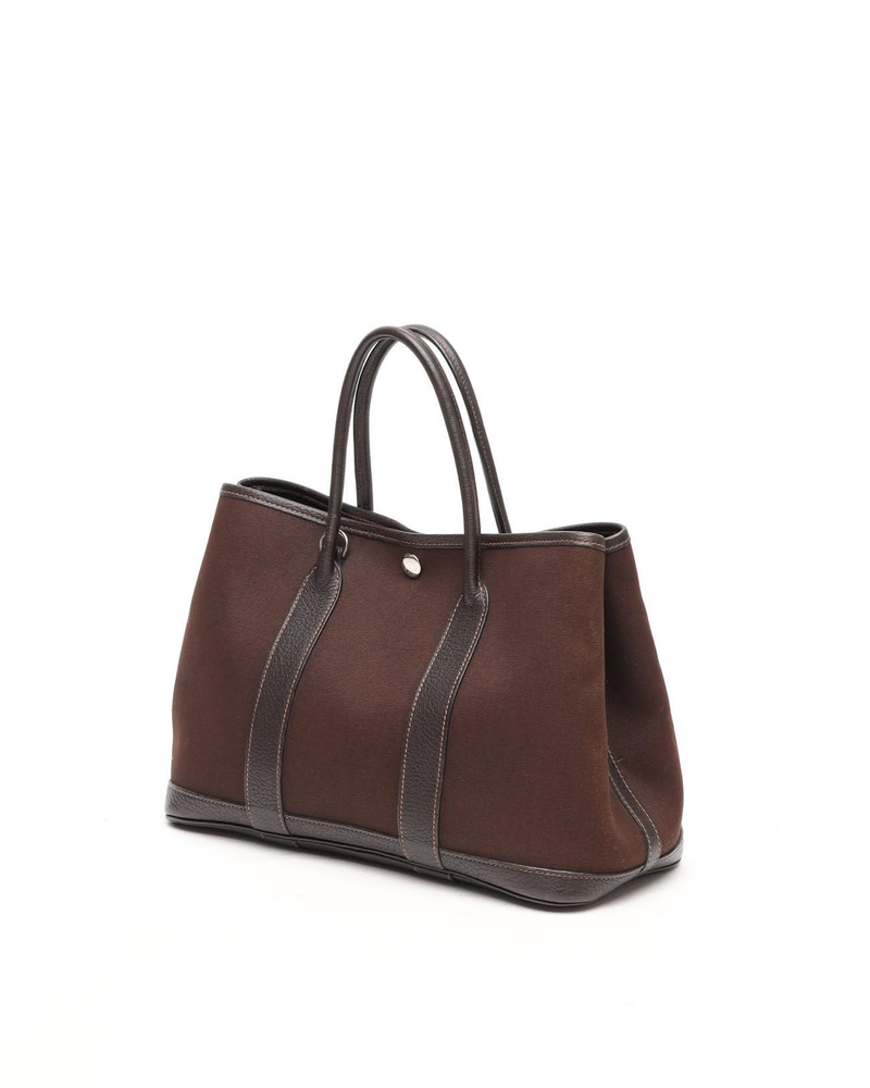 Hermès Toile & Negonda Garden Party 30 w/ Strap Bag