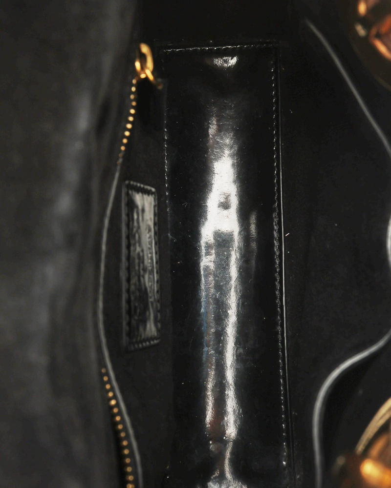 Christian Dior Patent Studded Mini Supple Lady Dior Bag