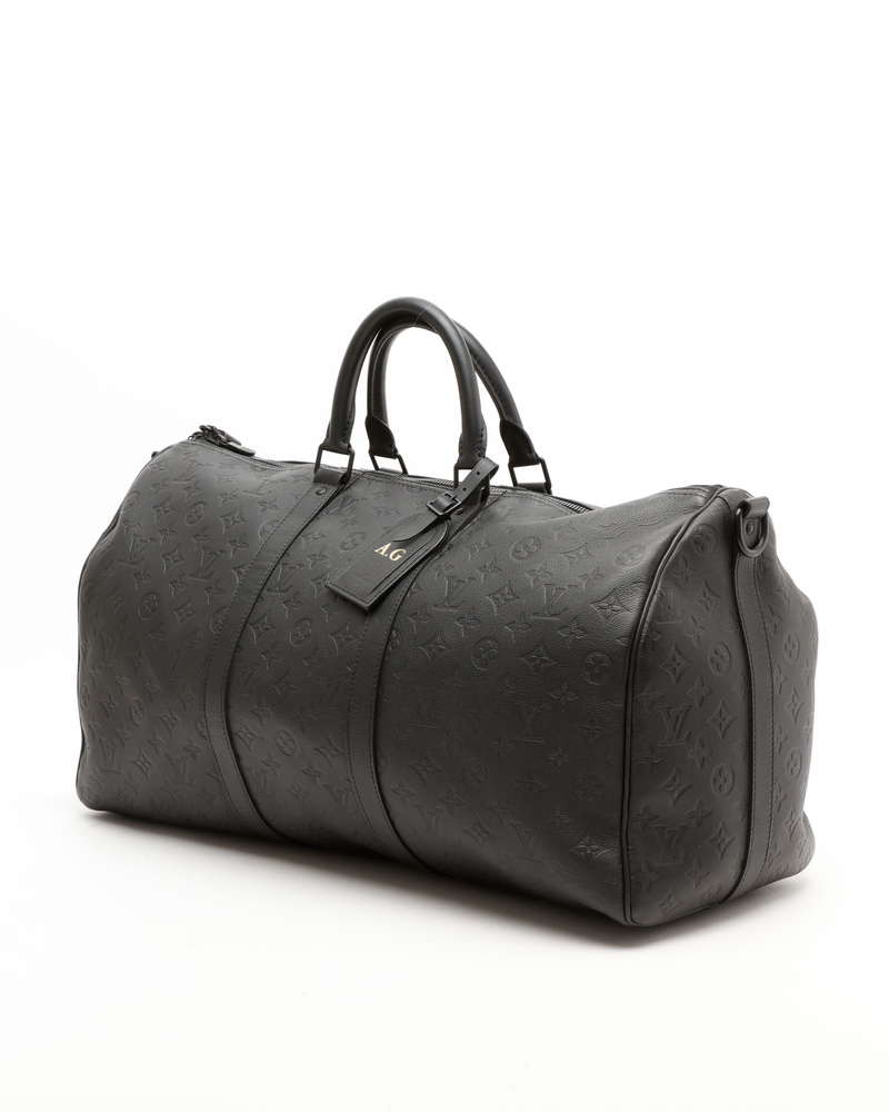 Louis Vuitton Monogram Shadow Keepall Bandoulière 50 Weekend Bag