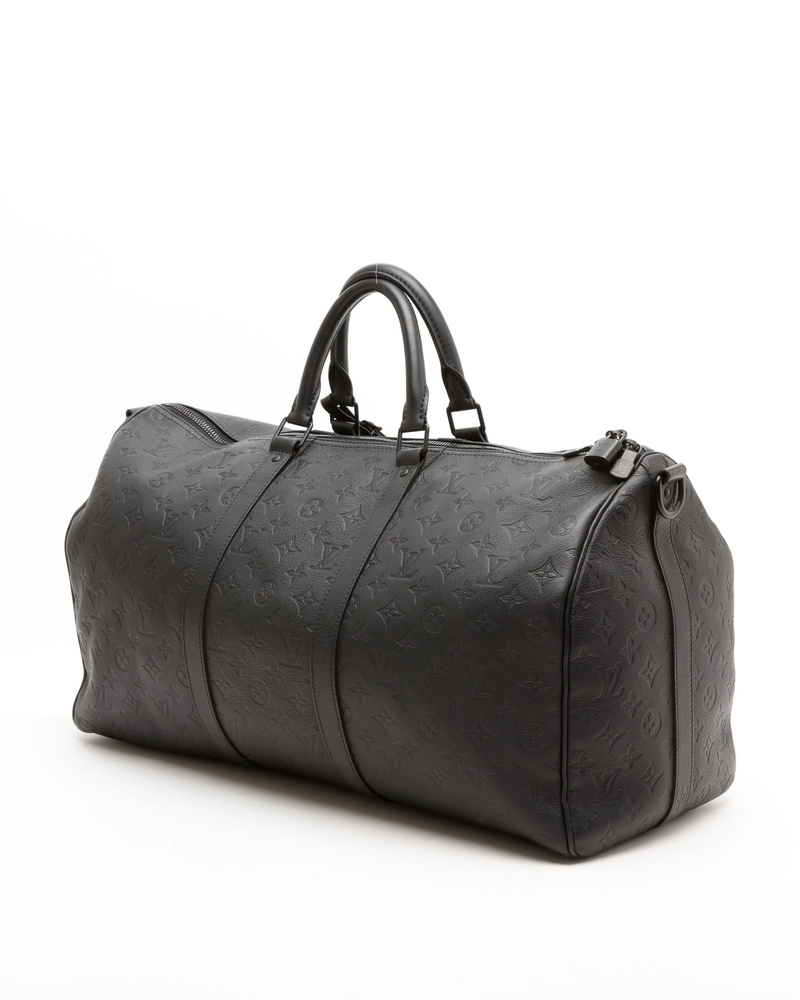 Louis Vuitton Monogram Shadow Keepall Bandoulière 50 Weekend Bag