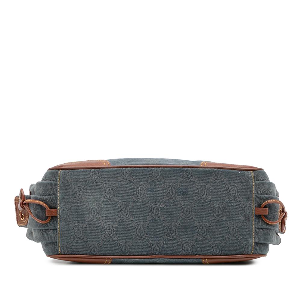 Celine B Celine Blue with Brown Denim Fabric Macadam Boogie Handbag China