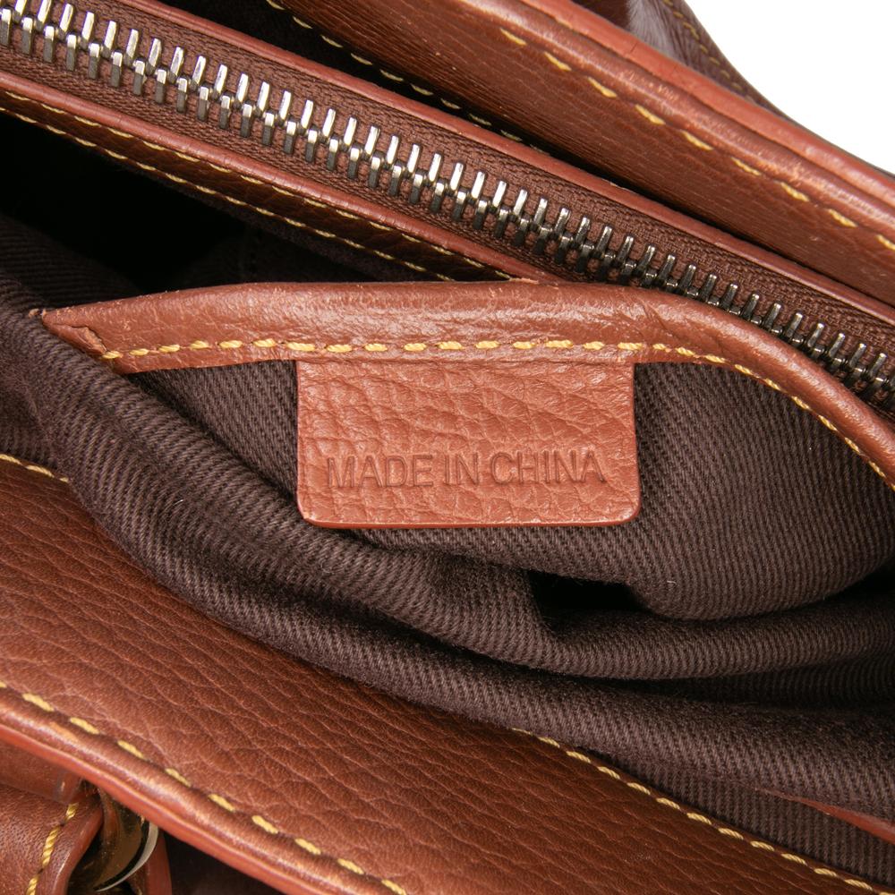 Celine B Celine Blue with Brown Denim Fabric Macadam Boogie Handbag China