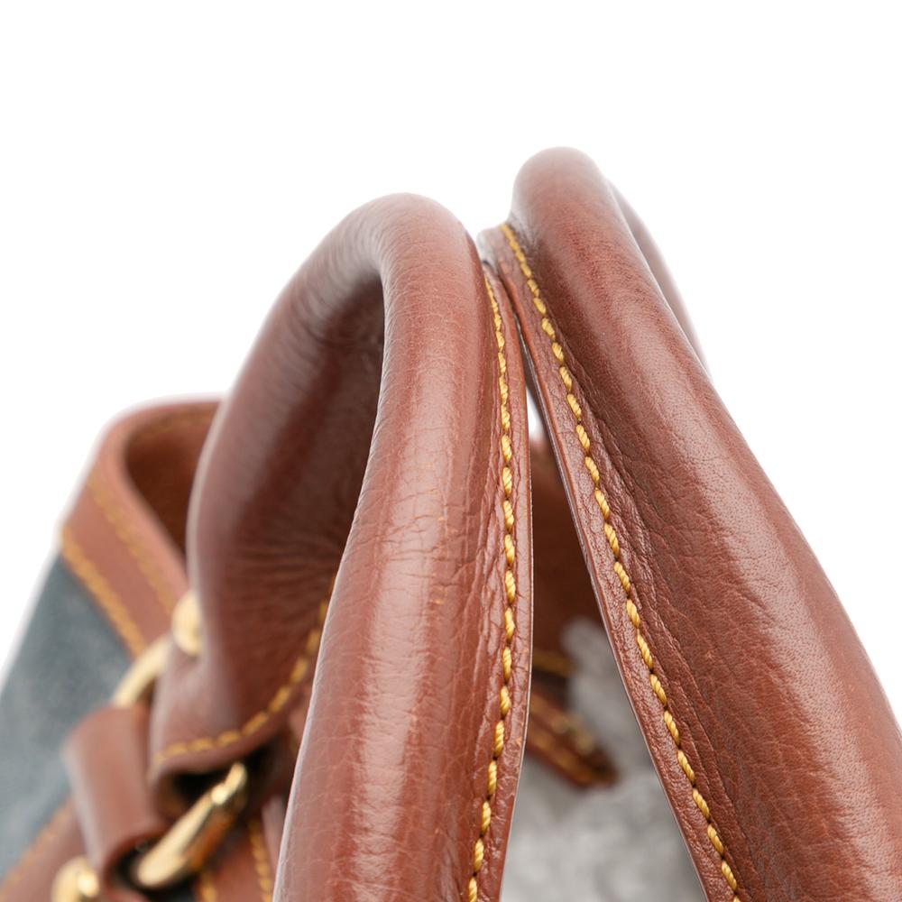 Celine B Celine Blue with Brown Denim Fabric Macadam Boogie Handbag China