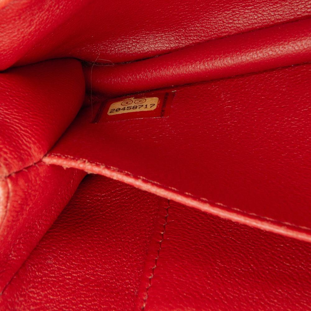 Chanel Red Extra Mini Rectangular Classic Lambskin Single Flap Italy