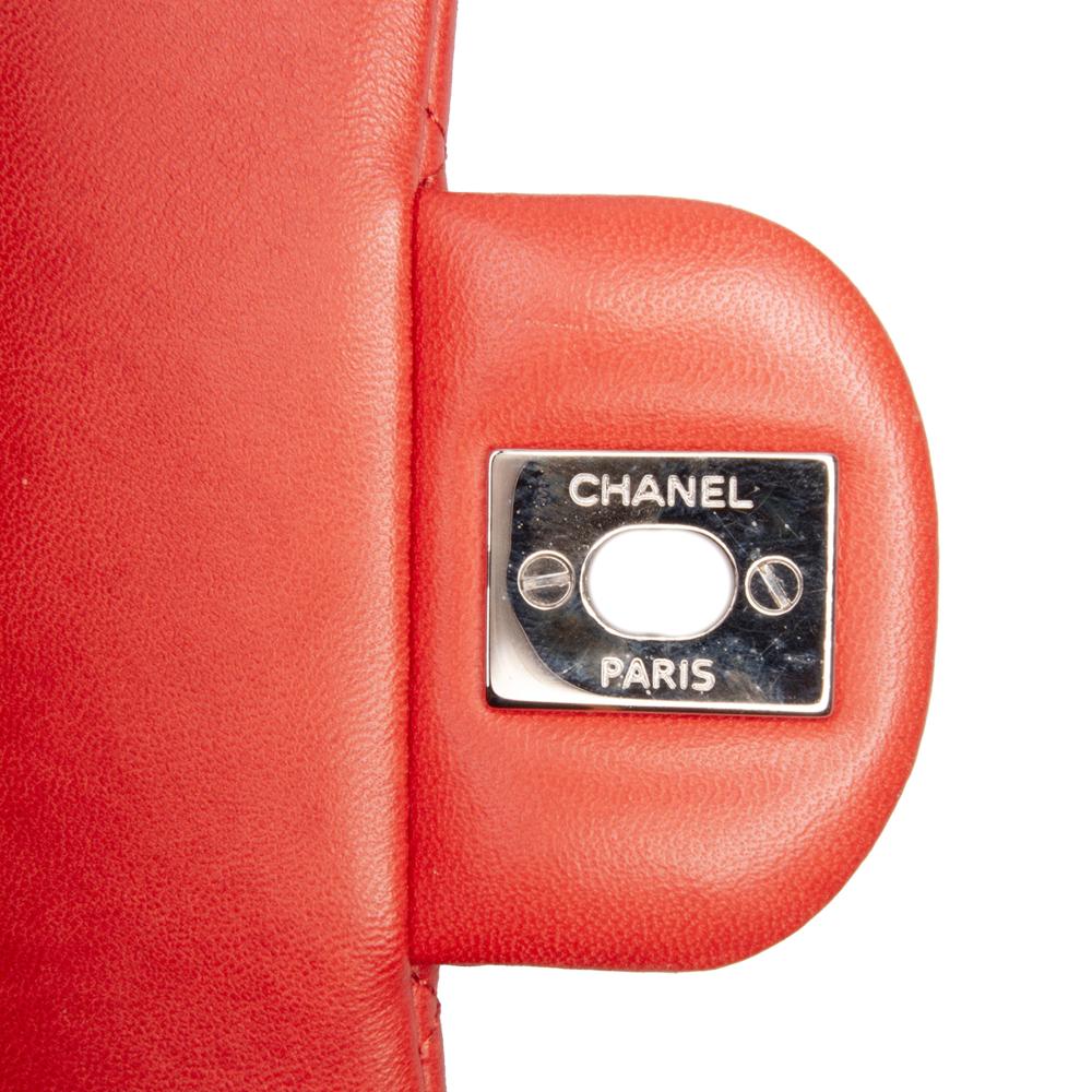 Chanel Red Extra Mini Rectangular Classic Lambskin Single Flap Italy