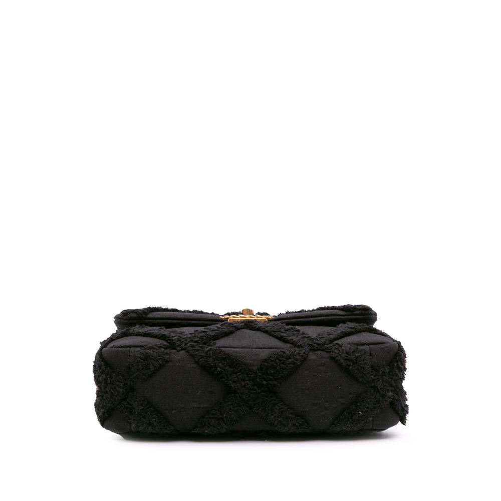 Chanel AB Chanel Black Canvas Fabric Medium and Cotton 19 Flap Italy
