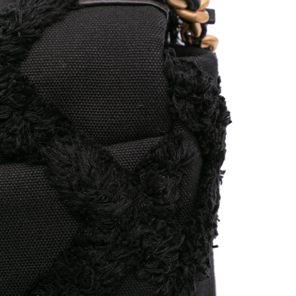Chanel AB Chanel Black Canvas Fabric Medium and Cotton 19 Flap Italy