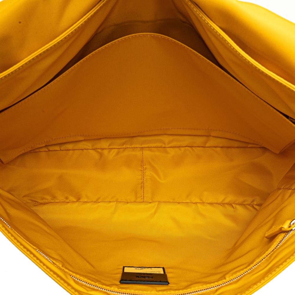 Fendi B Fendi Yellow Nylon Fabric Large Econyl Baguette Satchel Italy