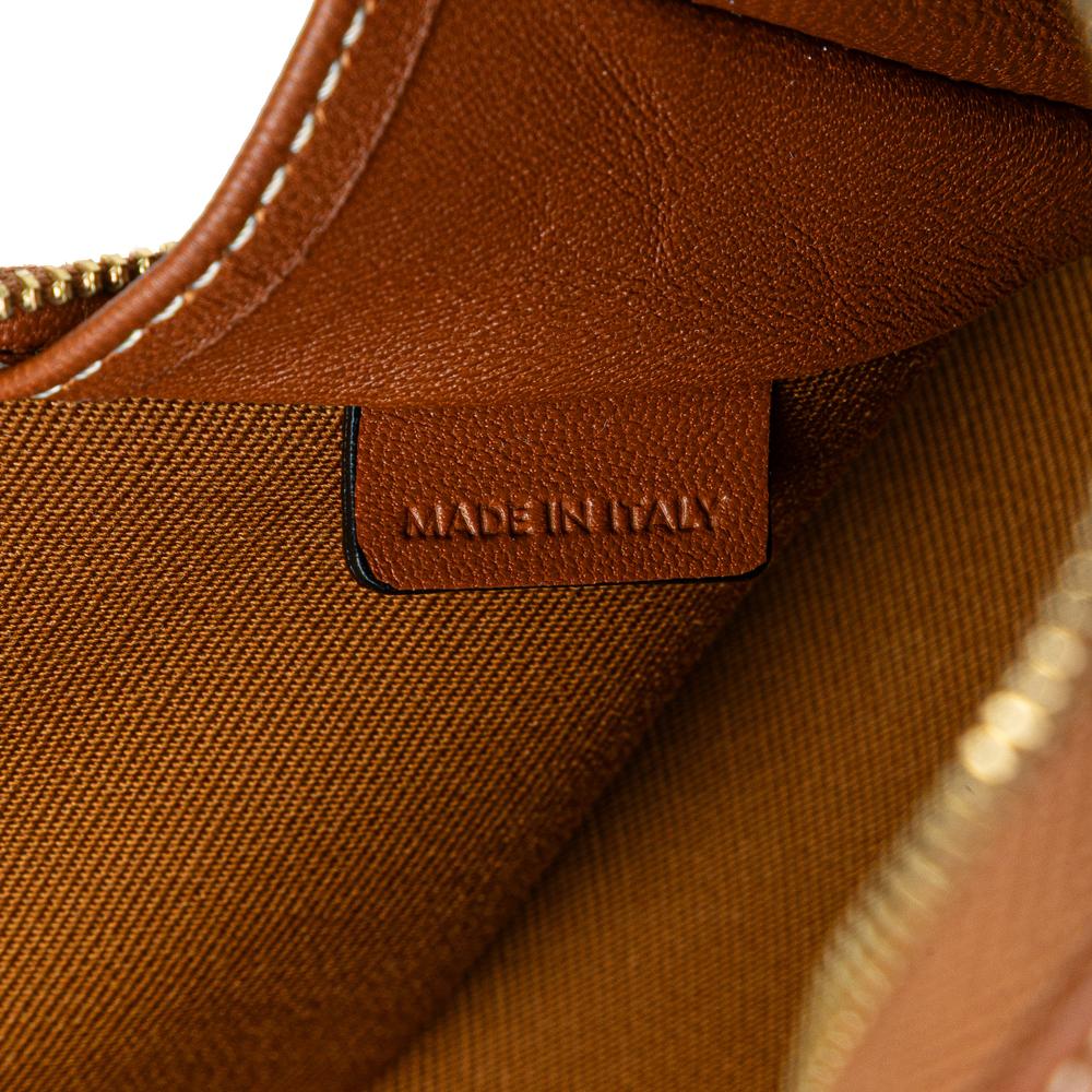 Celine B Celine White Coated Canvas Fabric Triomphe Clutch On Chain Italy