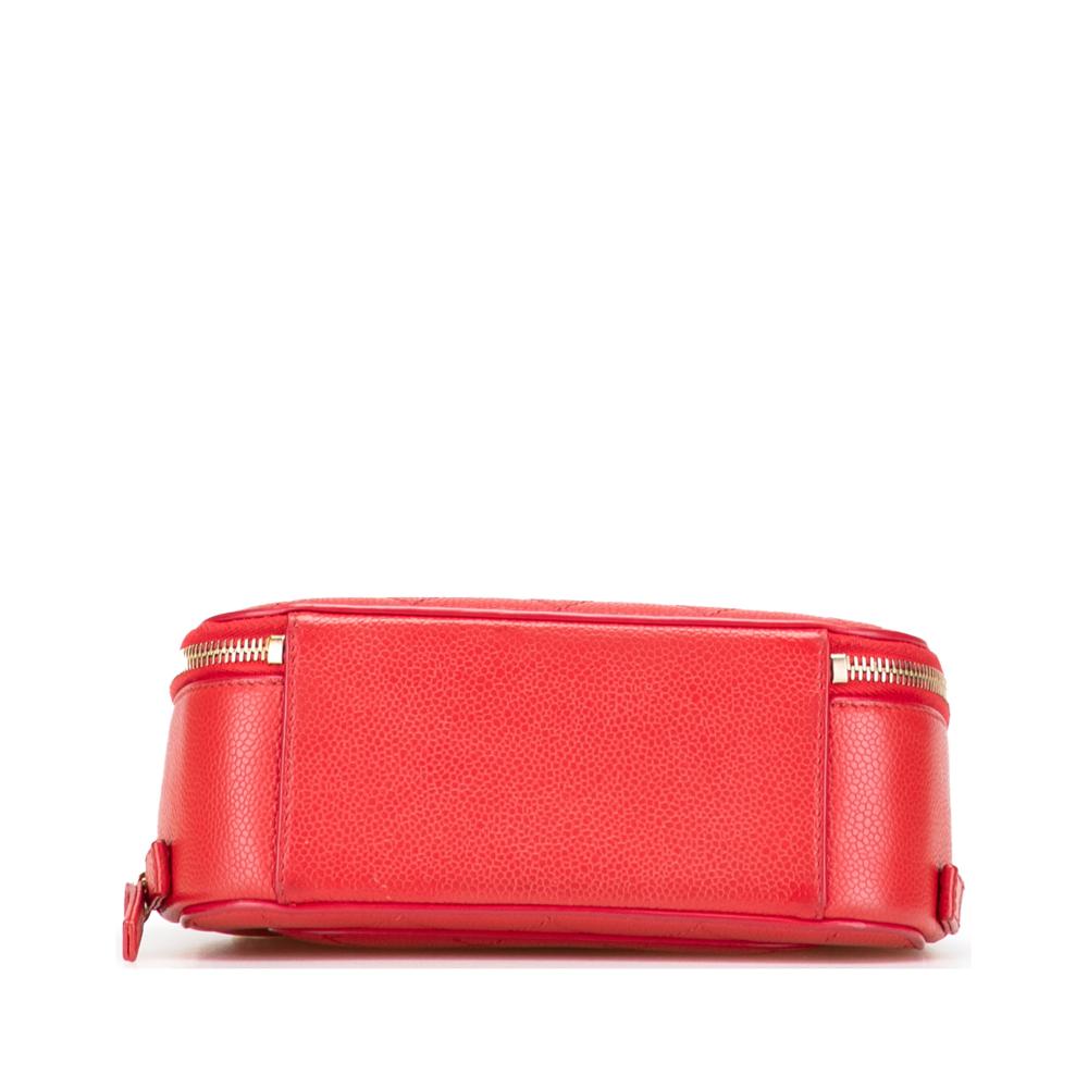 Chanel B Chanel Red Caviar Leather Leather Small Quilted Caviar Top Handle Camera Bag Italy