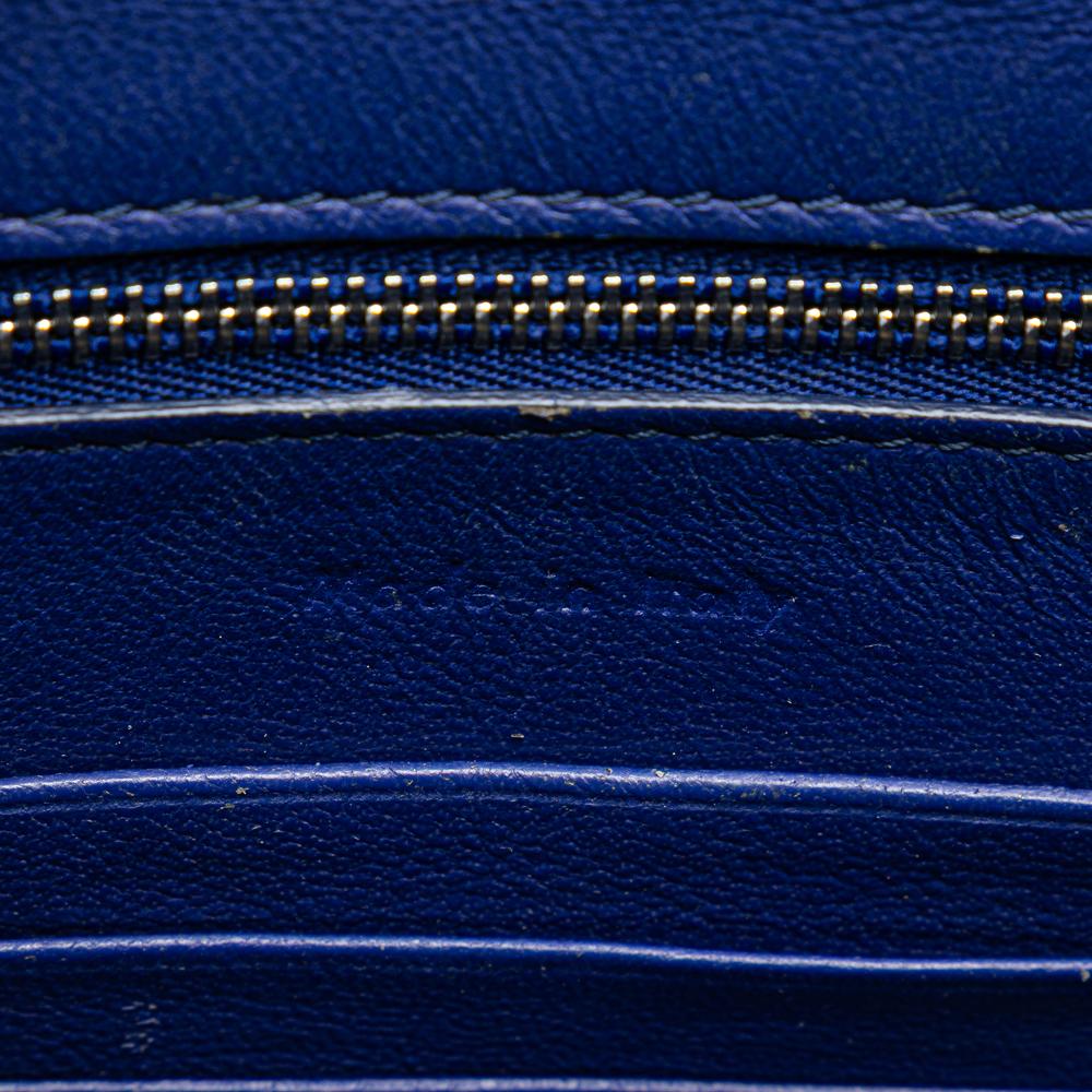 Celine B Celine Blue Goatskin Leather Small Trotteur Crossbody Italy