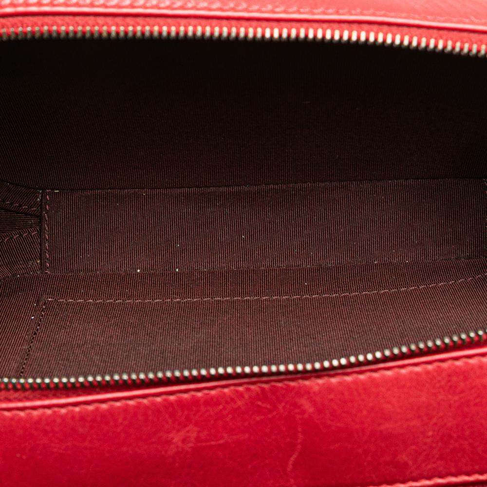 Chanel B Chanel Red Lambskin Leather Leather Small Quilted Glazed Calfskin Coco Boy Camera Bag Italy