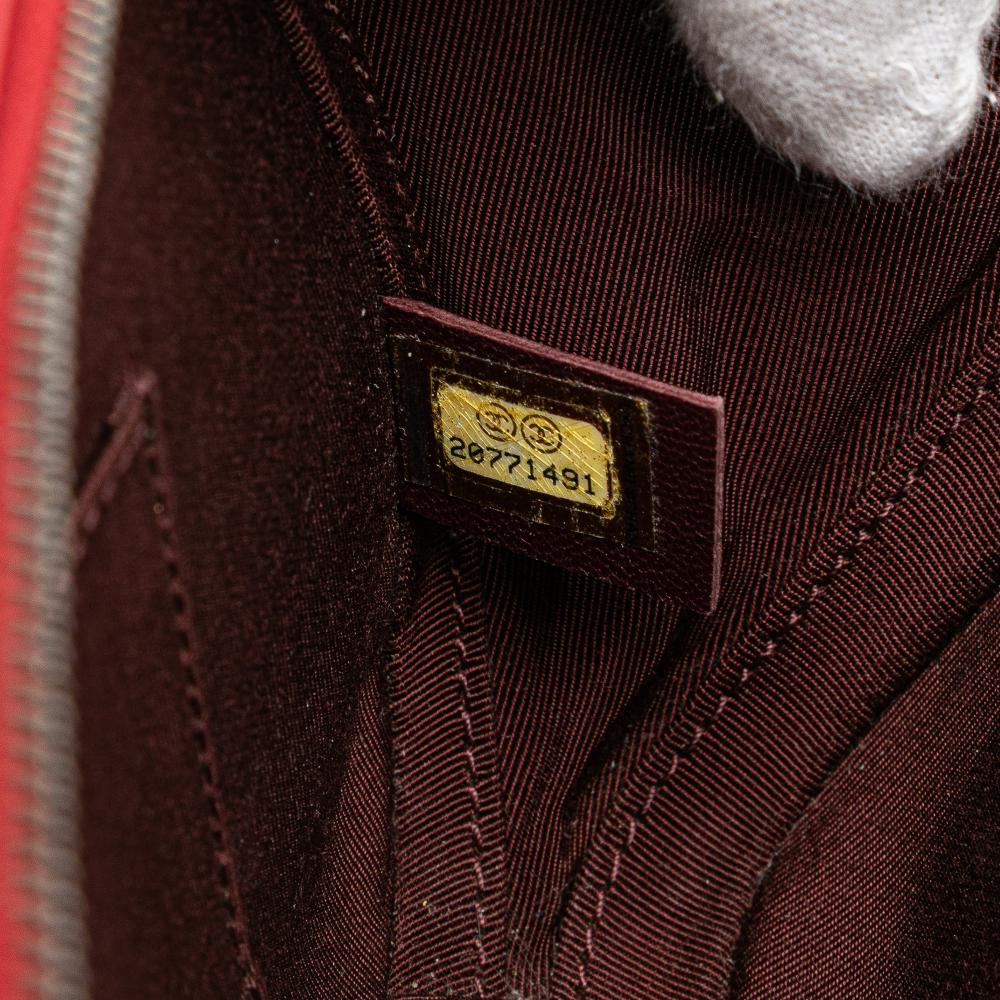 Chanel B Chanel Red Lambskin Leather Leather Small Quilted Glazed Calfskin Coco Boy Camera Bag Italy