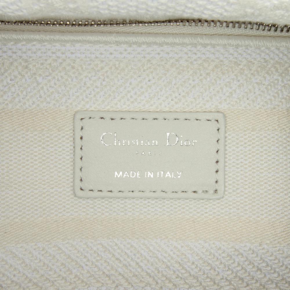 Christian Dior B Dior White Canvas Fabric Medium Cannage Lady D Lite Italy