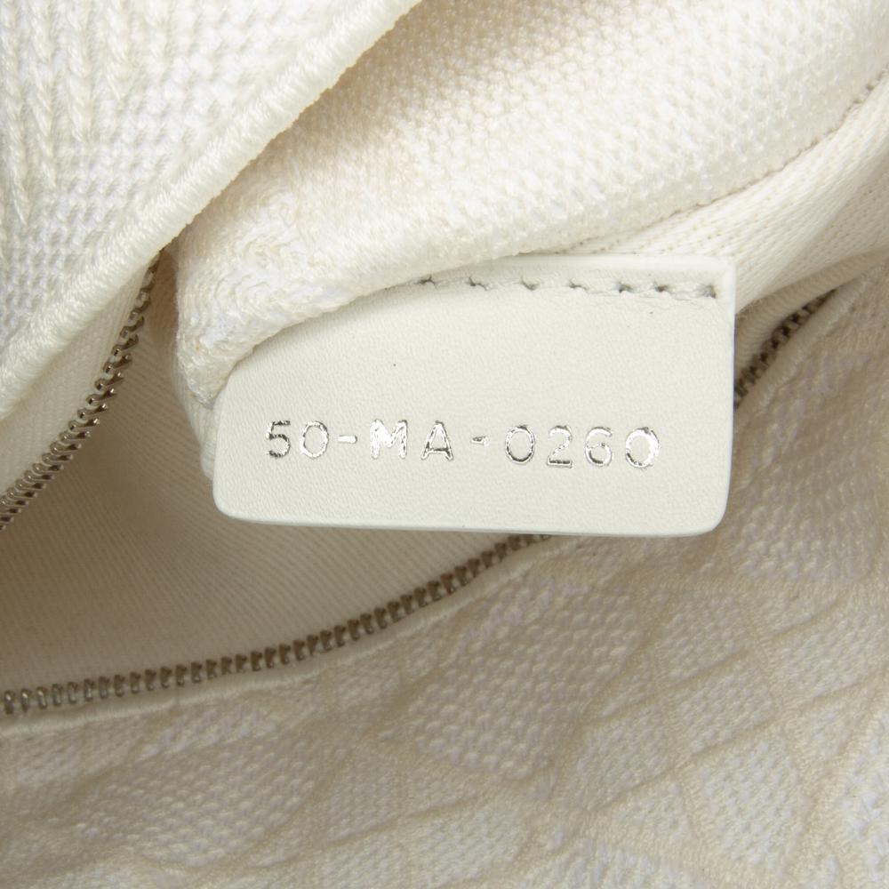 Christian Dior B Dior White Canvas Fabric Medium Cannage Lady D Lite Italy