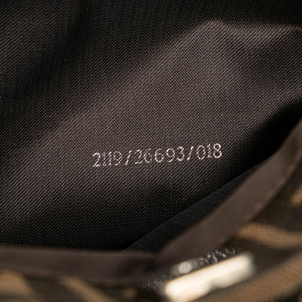 Fendi B Fendi Brown Canvas Fabric Small Zucca Twins Tote Italy