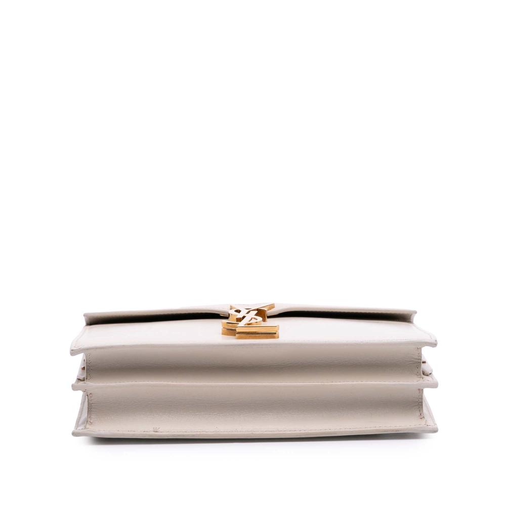 Saint Laurent B Saint Laurent White Calf Leather skin Monogram Cassandra Clasp Bag Italy