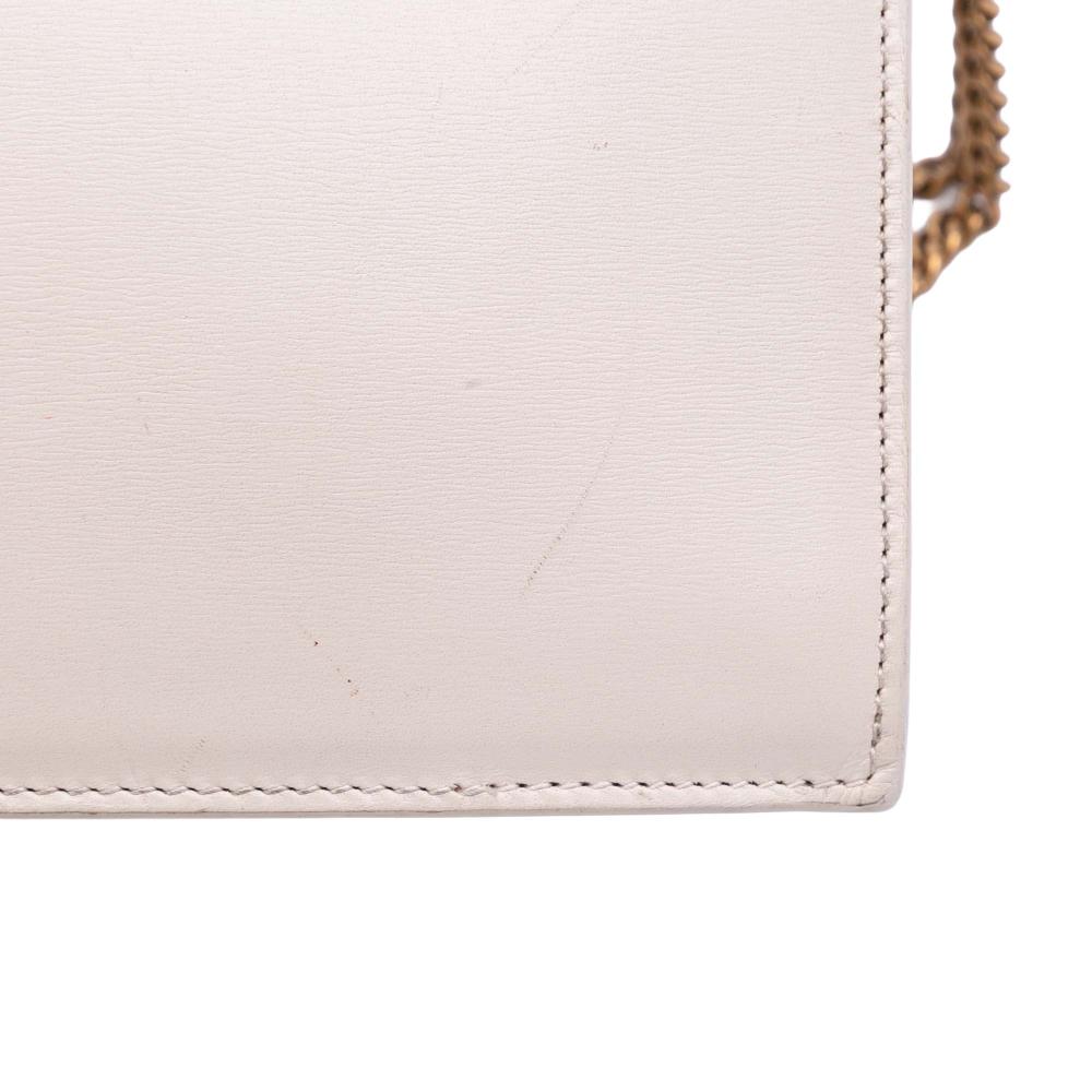 Saint Laurent B Saint Laurent White Calf Leather skin Monogram Cassandra Clasp Bag Italy