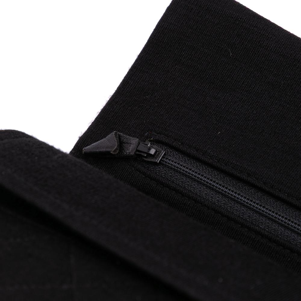 Chanel B Chanel Black Cotton Fabric Small Classic Jersey Double Flap France